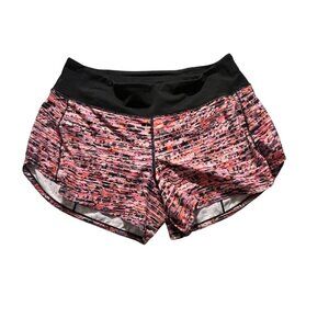Lululemon Speed Up Shorts Multi-Color Print Size 8 With Zipper Pocket & Ref